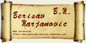 Berisav Marjanović vizit kartica